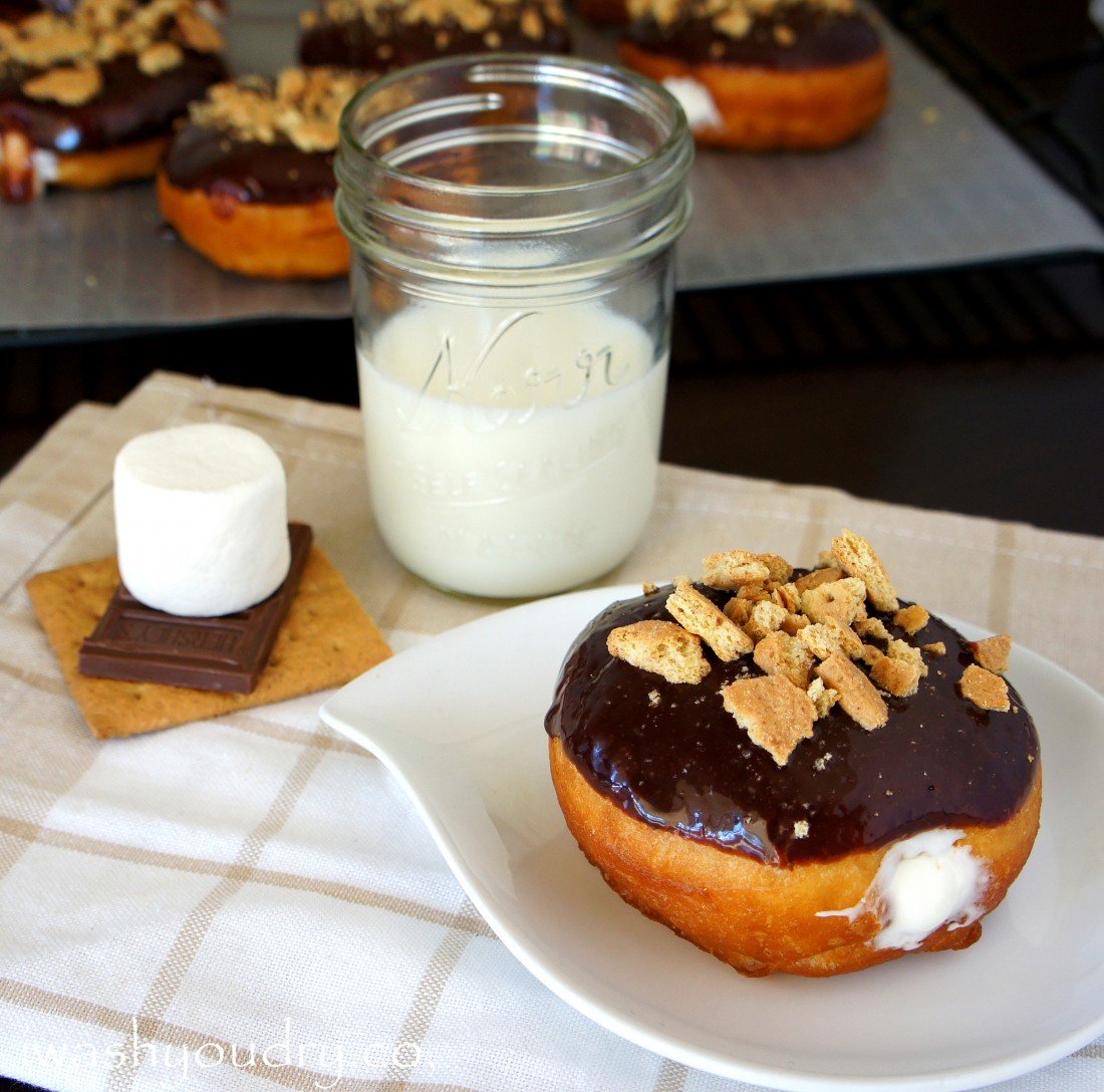 Marshmallow Cream Filled S'mores Doughnuts - I Wash... You Dry1100 x 1088