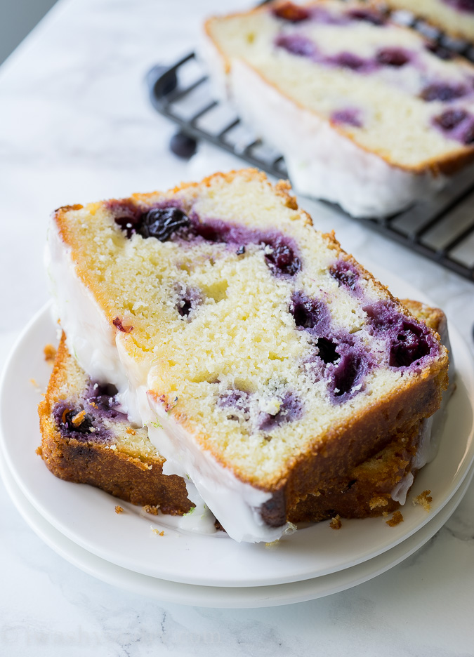 Moist Blueberry Lime Loaf Cake