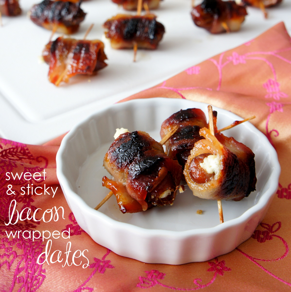 Sweet & Sticky Bacon Wrapped Dates I Wash... You Dry