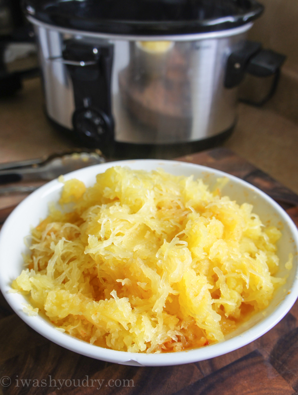 Super Easy Crock Pot Spaghetti Squash with Meatballs I Wash... You Dry