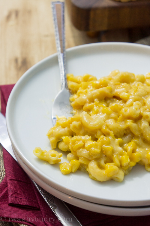 Slow Cooker Macaroni and Corn Casserole I Wash... You Dry