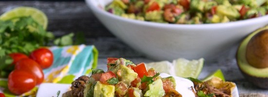 Carne Asada Nachos with Avocado Pico de Gallo