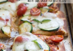 Garden Pizza with Sun Dried Tomato Pesto