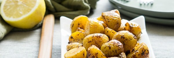 10 minute Pan Roasted Lemon Potatoes with Dill