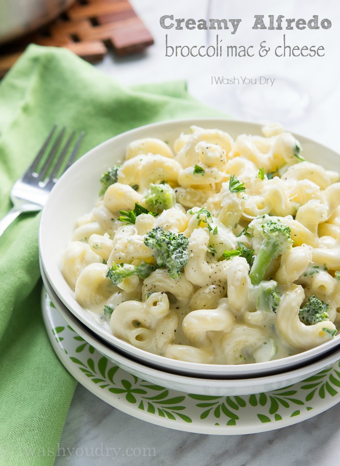 Creamy Alfredo Broccoli Mac and Cheese I Wash... You Dry