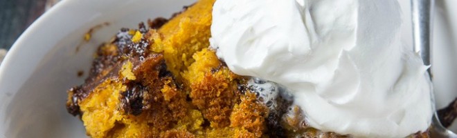 Crock Pot Pumpkin Chocolate Lava Cake