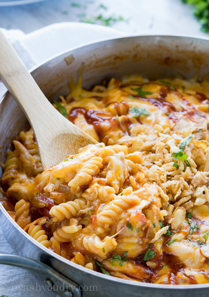 BBQ Chicken Pasta Skillet I Wash... You Dry