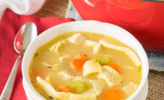 My family loves this Homemade Turkey Noodle Soup recipe! It's filled with homemade egg noodles (which are really easy to make), turkey (you can use chicken too), and lots of veggies!