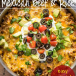 My whole family LOVED this One Skillet Mexican Beef and Rice dinner recipe! Super quick and easy and we ate the leftovers wrapped up in tortillas!