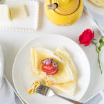 These Honey Butter Crepes are super simple to make and are filled with soft butter then drizzled with sweet honey. Perfect for breakfast in bed!