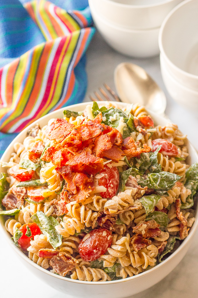 Creamy BLT Pasta Salad I Wash... You Dry