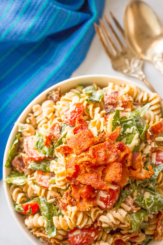 Creamy BLT Pasta Salad I Wash... You Dry