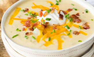 This Loaded Baked Potato Soup is a super quick and creamy version. My whole family devoured this delicious recipe!