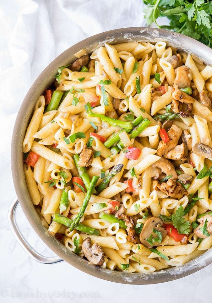 Creamy Chicken Asparagus Penne Pasta - I Wash... You Dry