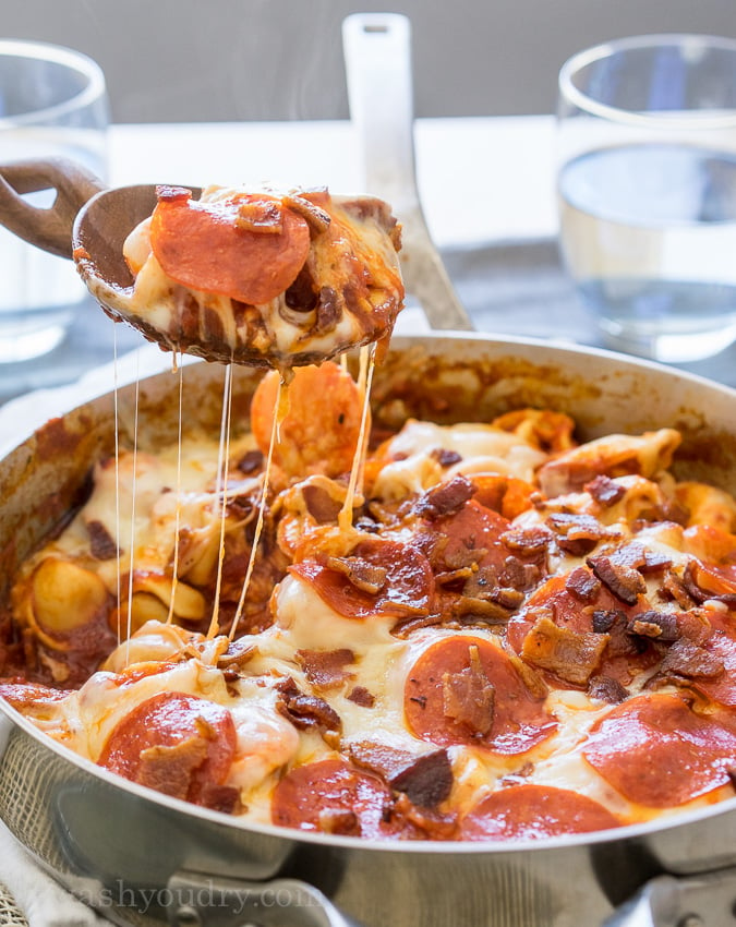 Meat Lovers Tortellini Skillet {I Wash...You Dry}