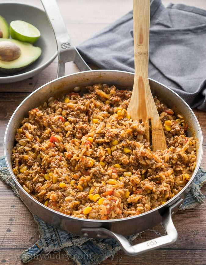 One Skillet Mexican Beef and Rice - I Wash... You Dry